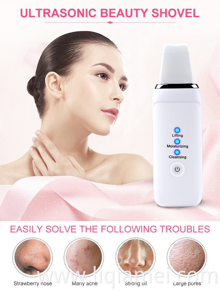 Professional facial ultrasonic skin scrubber sonic peeler beauty personal care skin scrubber